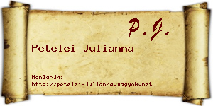 Petelei Julianna névjegykártya